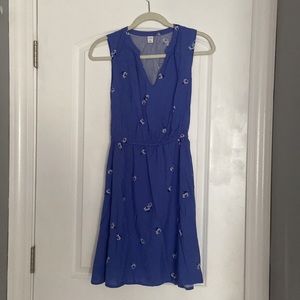 Blue Floral Flare Dress